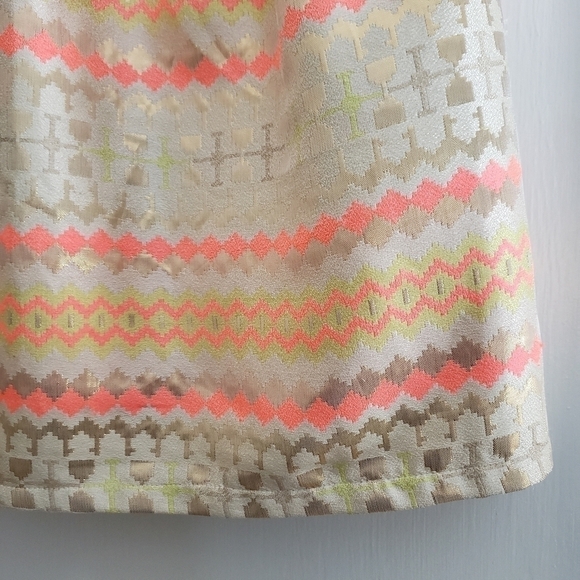 Jun & Ivy pleated Metallic gold & bright coral Skirt Size Medium - Picture 7 of 16